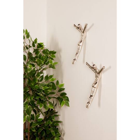 10" Aluminum Modern Figurine Wall Décor Set